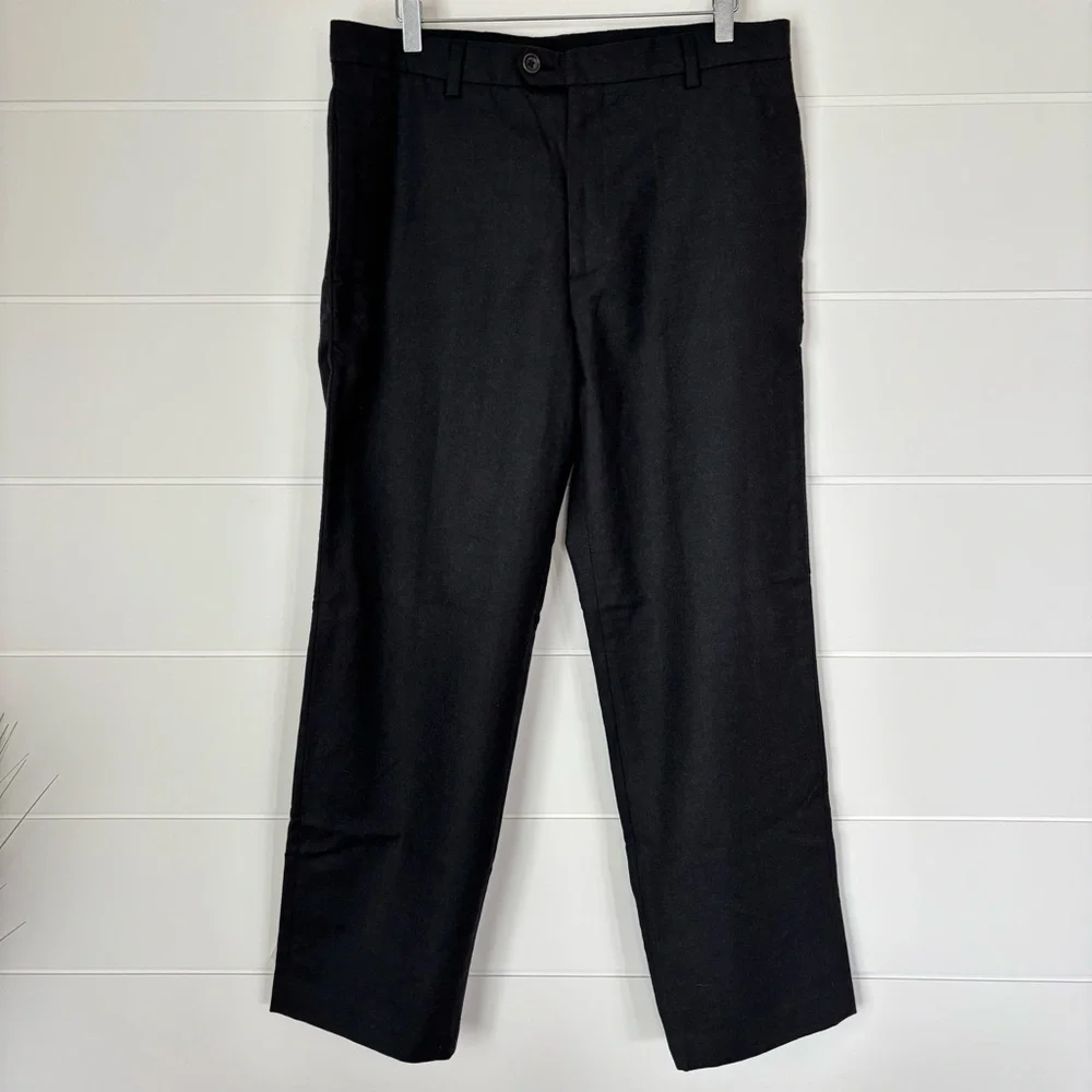 Banana Republic Men's Gavin Black Wool Trousers Size 33 x 30